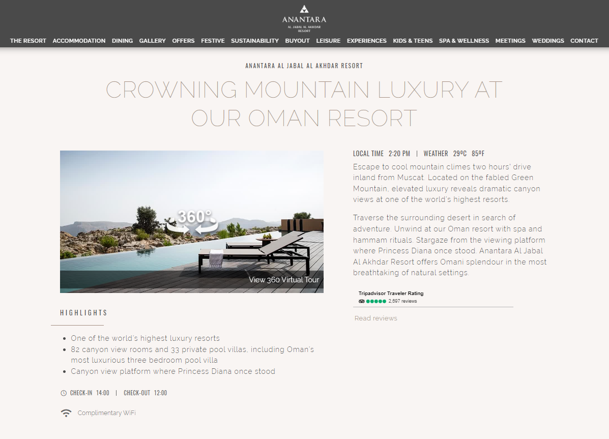 Resort Al Jabal, Omán — Original