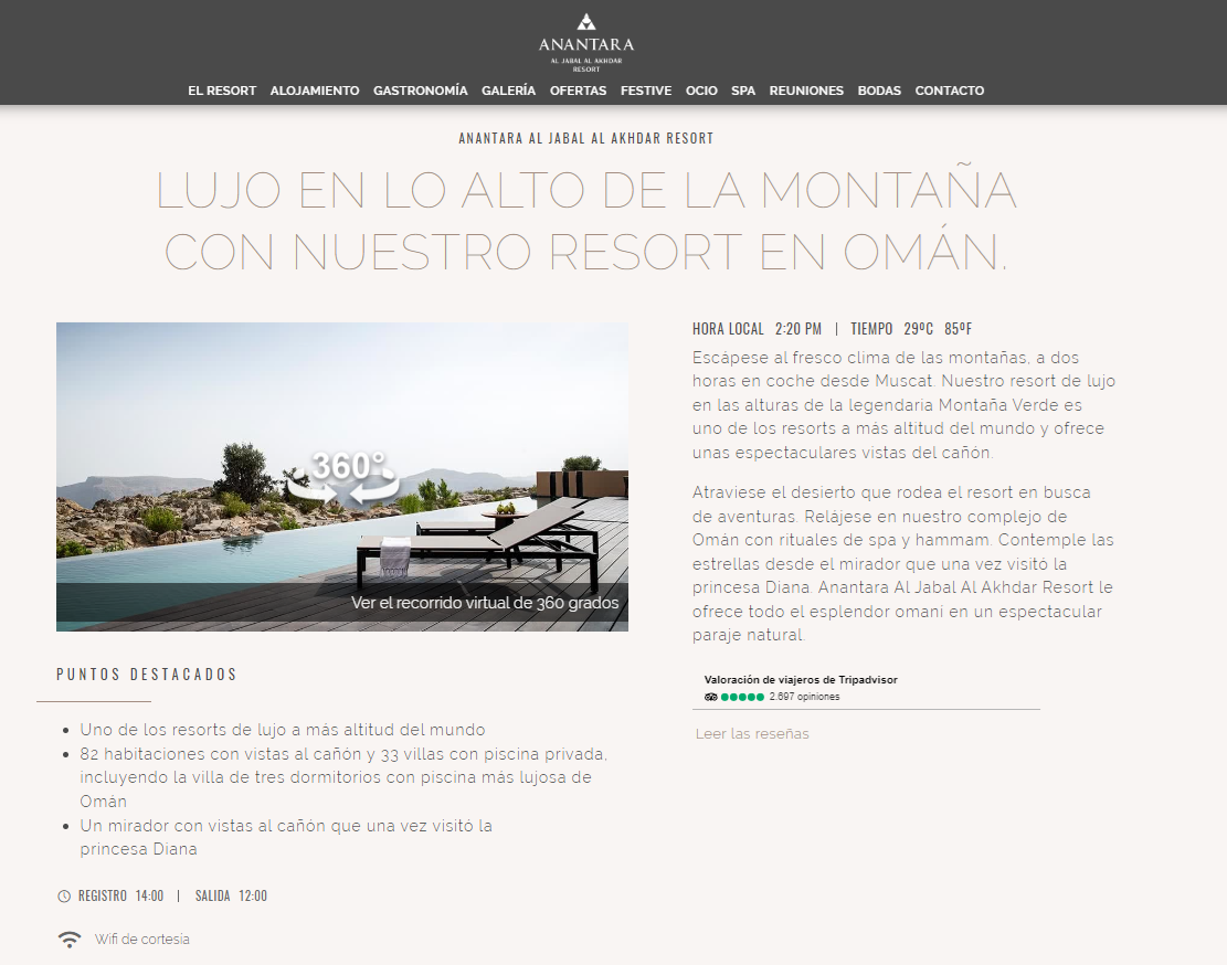 Resort Al Jabal, Omán — Traducción